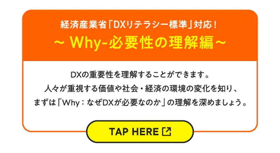 経済産業省「DXリテラシー標準」対応！〜Why-必要性の理解編〜