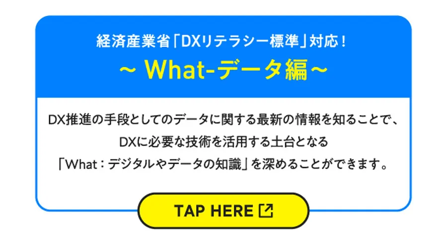経済産業省「DXリテラシー標準」対応！〜What-データ編〜